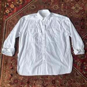 Madewell Oversized White Cotton Button Down Shirt